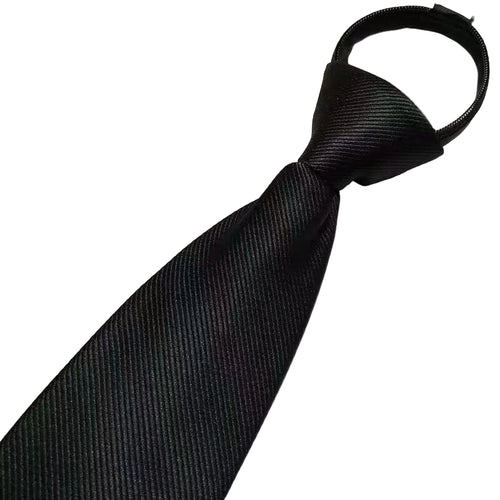 Men Fashion Solid Color Zipper Tie Wedding Party Formal Business Necktie